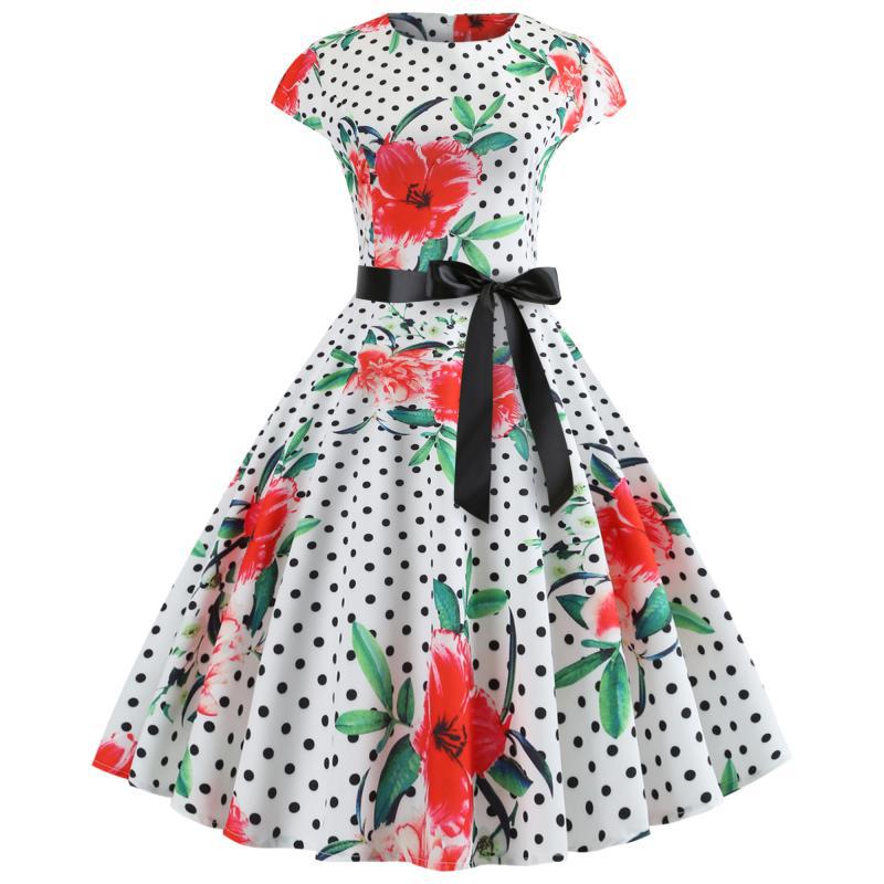 Robe évasée pour femmes avec motif floral et pois Levoire