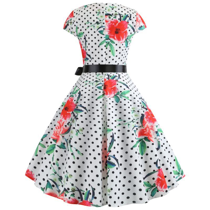 Robe évasée pour femmes avec motif floral et pois Levoire
