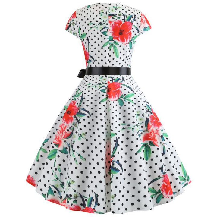 Robe évasée pour femmes avec motif floral et pois Levoire