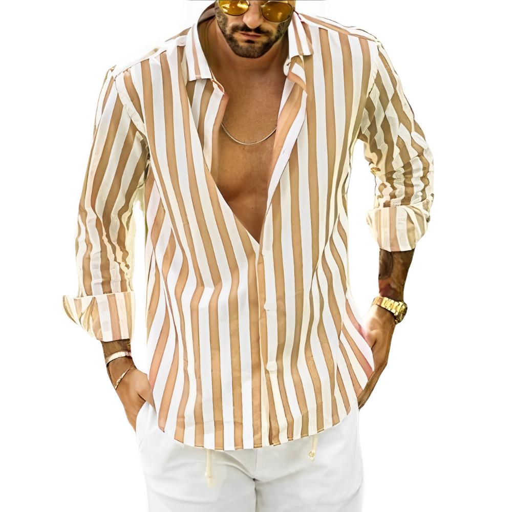 Levoire | Chemise Rayée Élégante Jaune