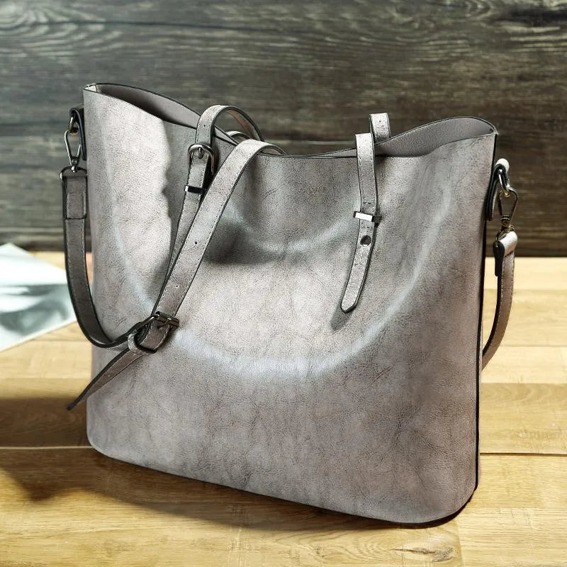 Levoire | Sac À Épaule En Cuir Vintage Gris clair