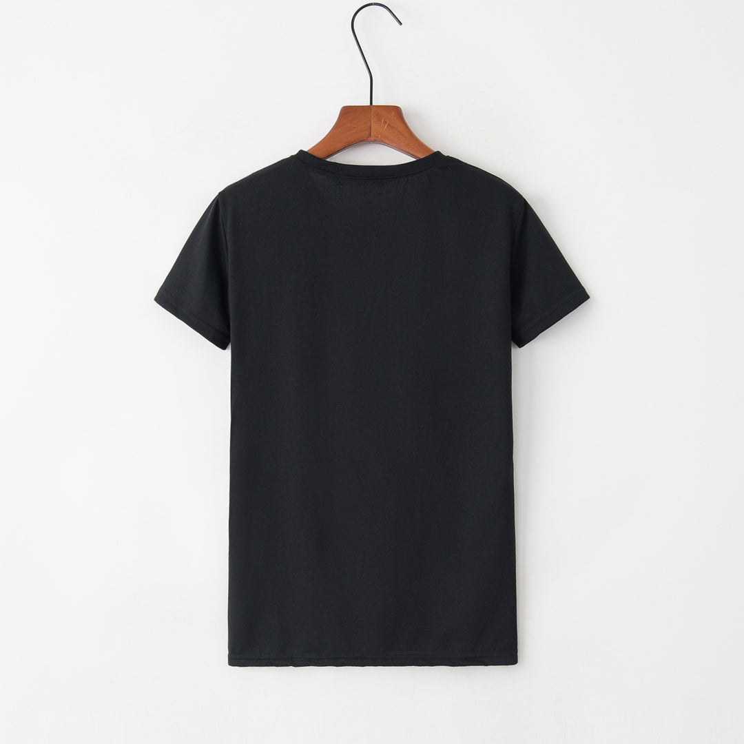 T-shirt pour femmes avec un design de chat créatif et un col rond Levoire