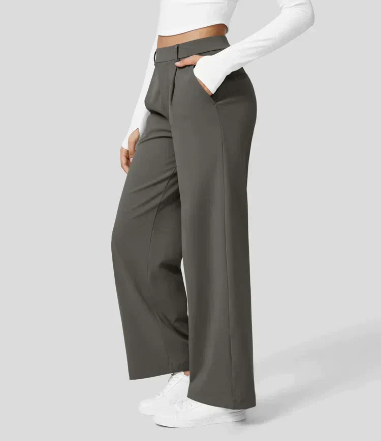 Levoire | Pantalon De Bureau En Tissu À Jambe Large Gris