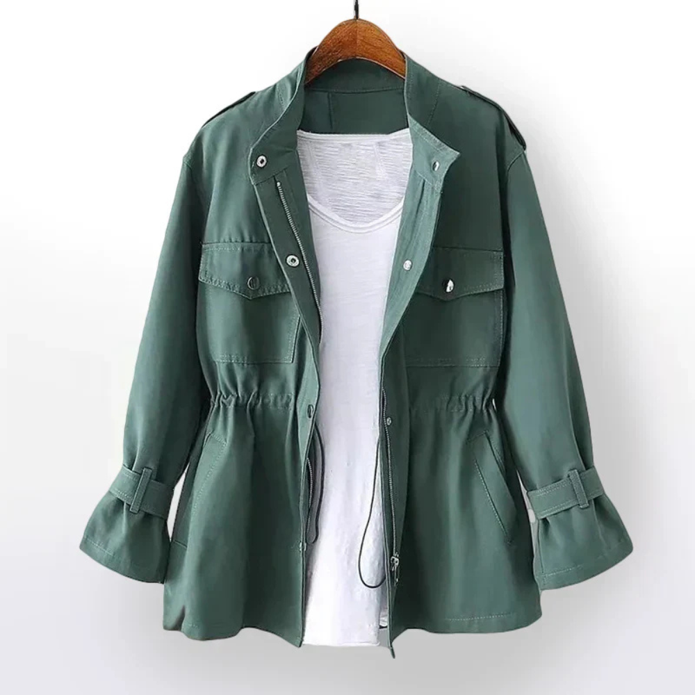 Levoire | Veste Femme Minimaliste Avec Cordon De Serrage Vert