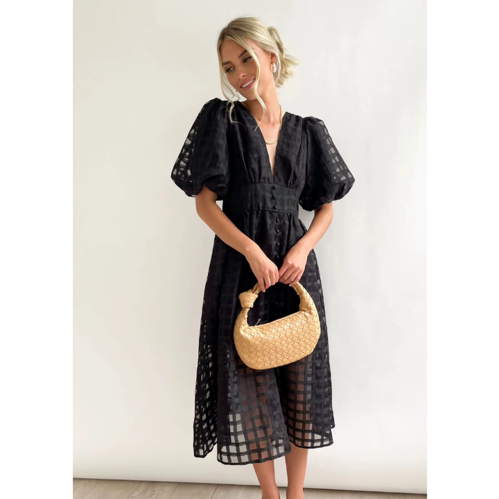 Levoire | Robe Longue En Tulle Avec Des Manches Bouffantes