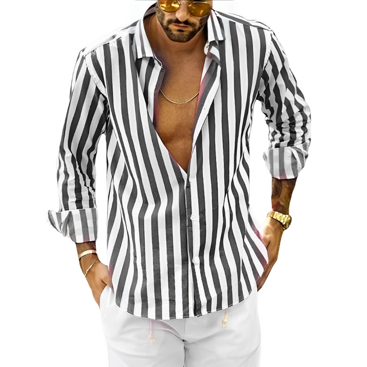 Levoire | Chemise Rayée Élégante Gris