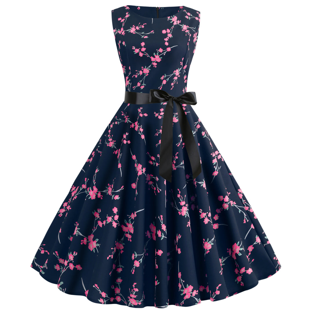 Robe midi femme avec motif en dentelle florale et ceinture élégante Levoire