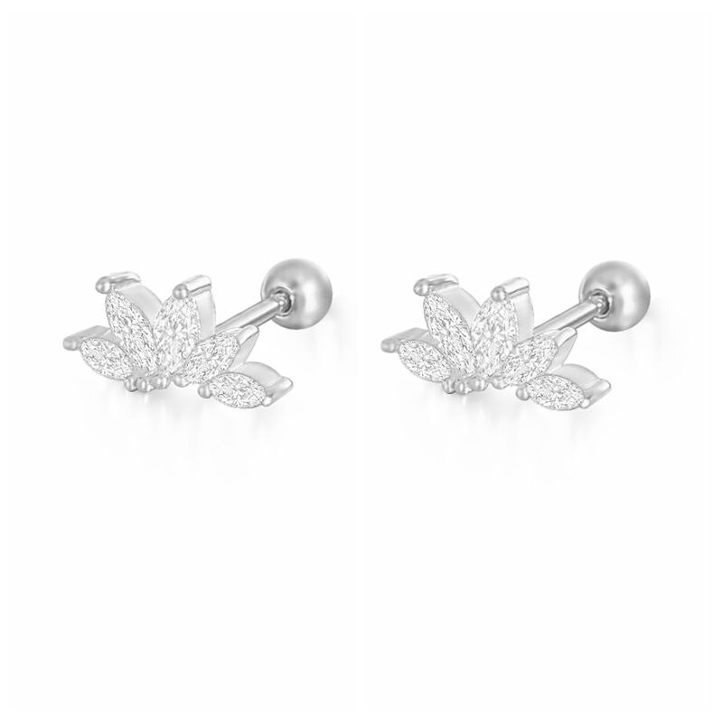 Levoire | Boucles D'Oreilles Studs Kristalline Argent Cristal de couronne