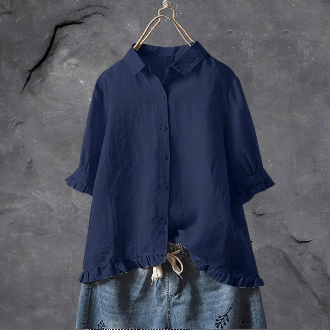 Levoire | Chemise en coton confortable Bleu marine
