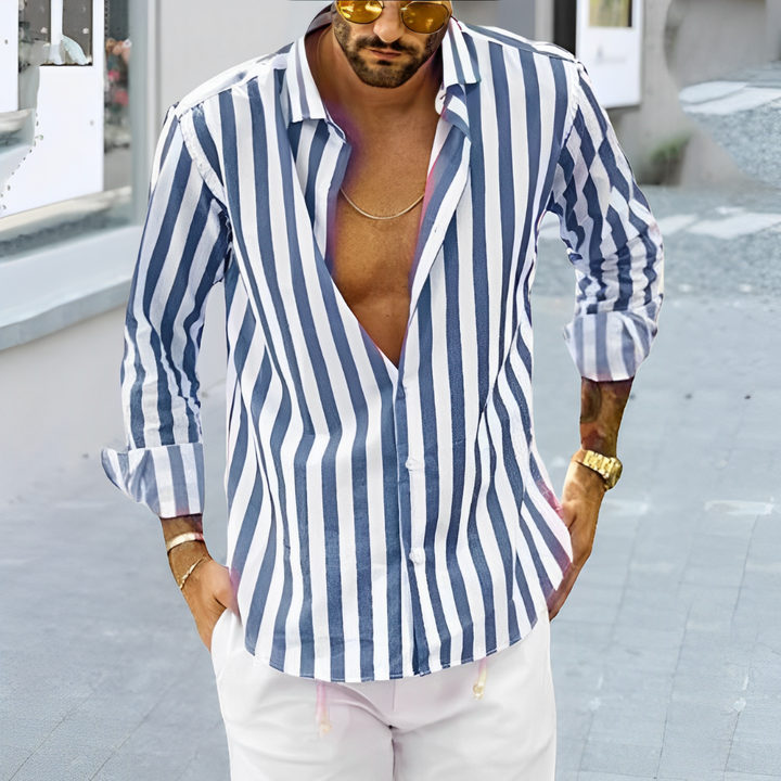 Levoire | Chemise Rayée Élégante Bleu