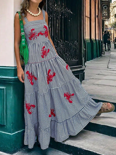 Levoire | Robe camisole midi de vacances brodée exquise