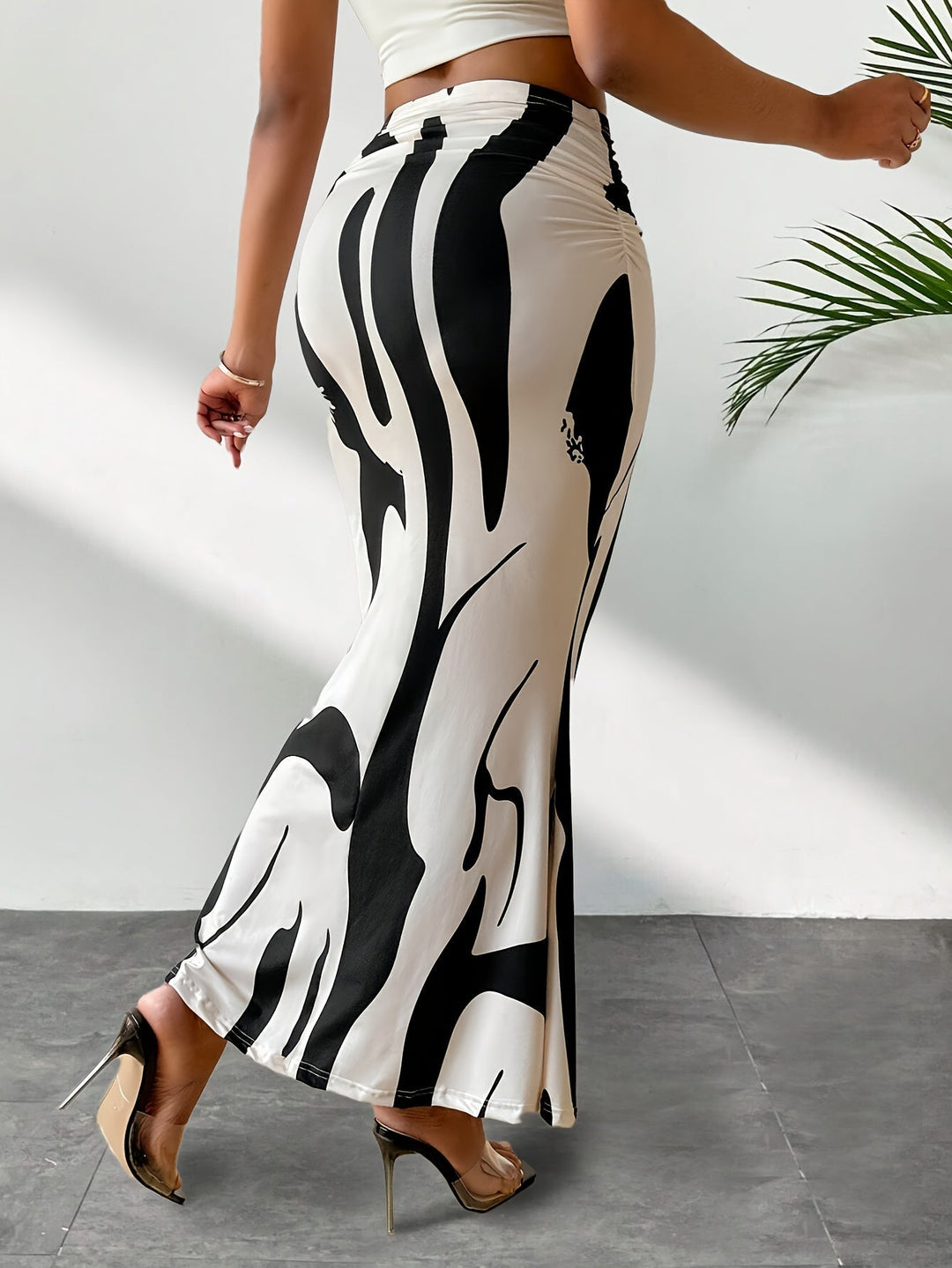 Levoire | Jupe Bodycon Taille Haute Élégante Avec Imprimé Aléatoire