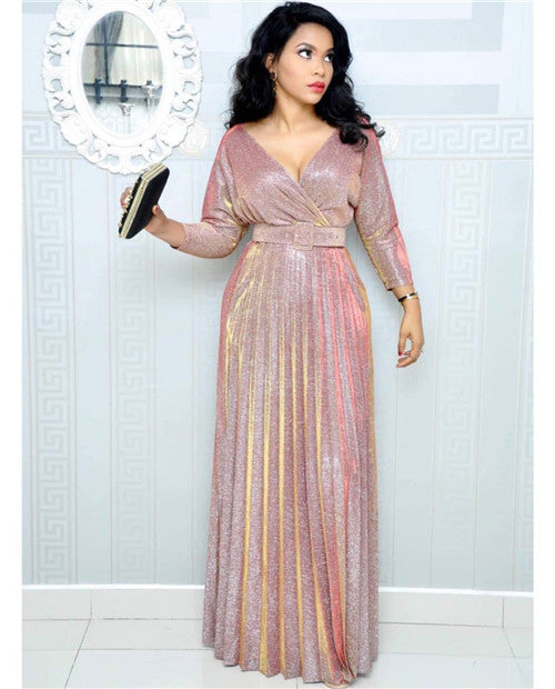 Levoire | Jupes A-ligne élégante avec ceinture en tissu brillant Rosa