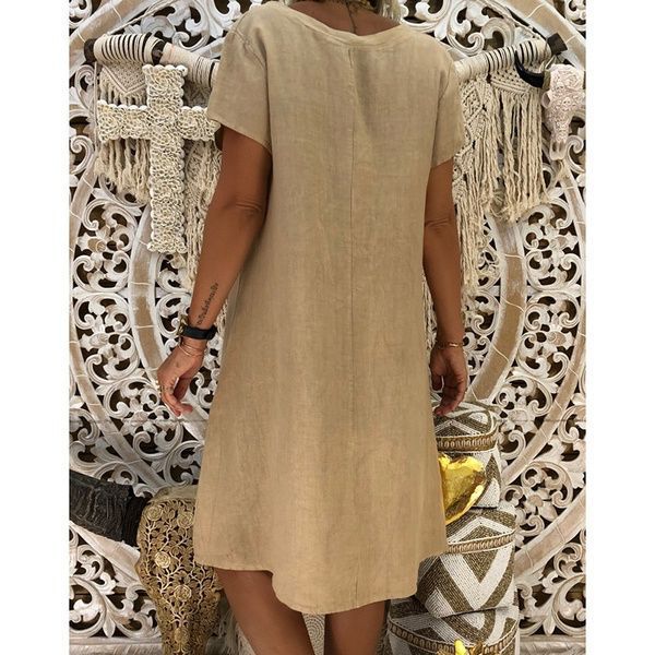 Robe d'été pour femmes avec décolleté en V décontracté et ourlet asymétrique Levoire