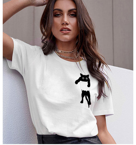 T-shirt pour femmes avec motif animal créatif et coupe décontractée Levoire