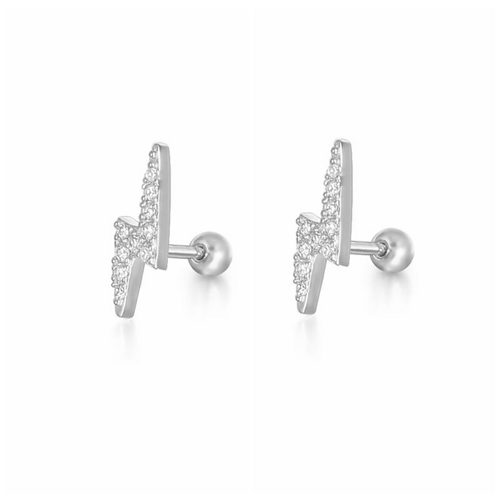 Levoire | Boucles D'Oreilles Studs Kristalline Argent Lichtbolt