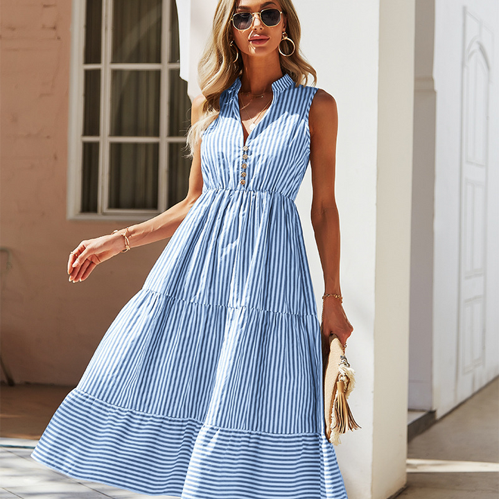 Levoire | Femme Robe chemise élégante et décontractée Bleu