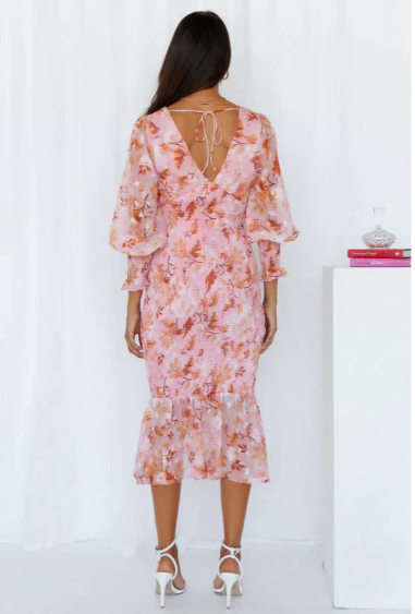 Levoire | Robe Midi Élégante À Motif Floral Pour Femmes