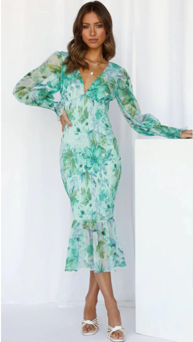 Levoire | Élégante Robe Midi À Motif Floral Pour Femmes