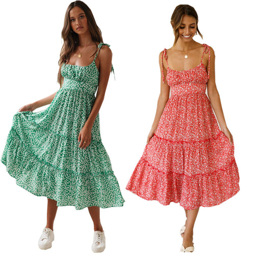 Robe maxi pour femmes avec des détails de volants ludiques et des bretelles délicates Levoire