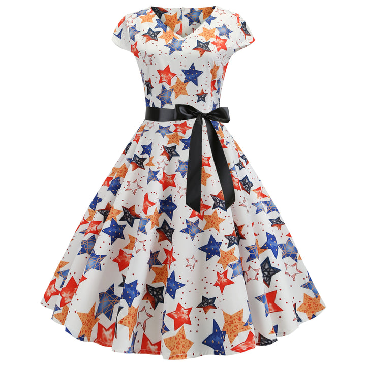 Robe swing pour femmes avec décolleté en V profond et jupe volumineuse Levoire