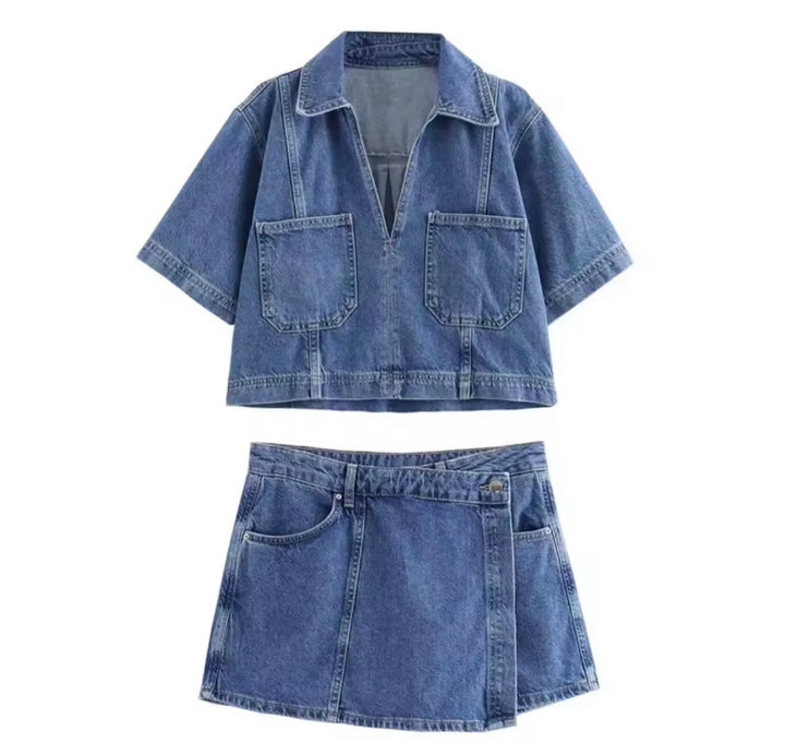 Levoire | Tenue En Jean Tendance Chic Urbain Bleu ciel