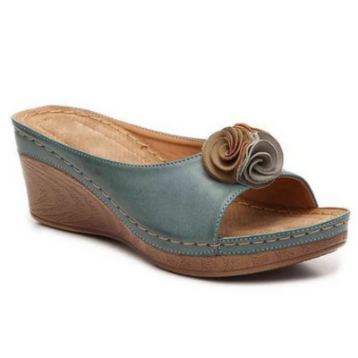 Levoire | Sandales compensées en cuir Bleu