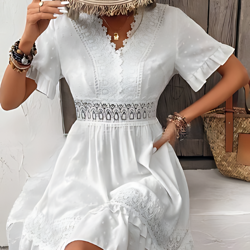 Levoire | Femme Robe de plage courte - Blanc