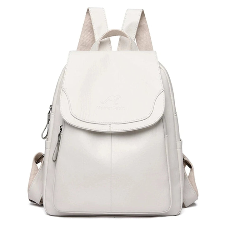 Levoire | Sac À Dos En Cuir Élégant Avec Protection Anti-Vol Pour Femmes Blanc pur