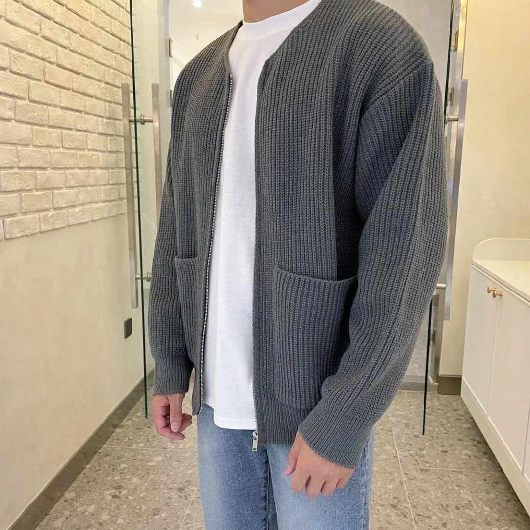 Levoire | Veste en tricot pour hommes avec fermeture éclair