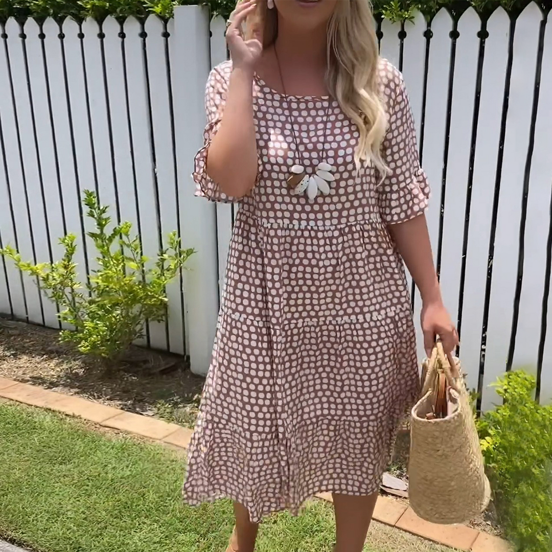 Levoire | Robe Midi Avec Encolure Ronde Khaki