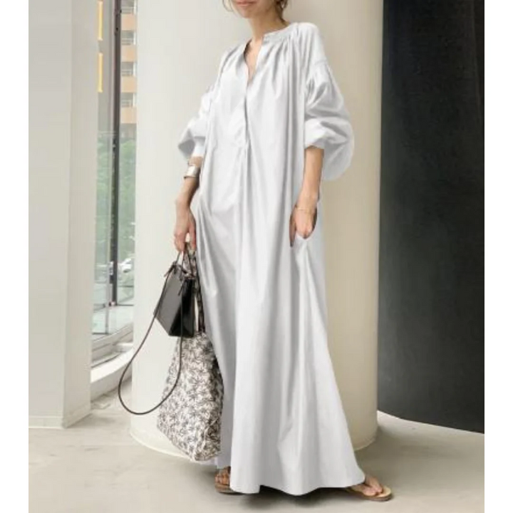 Levoire | Robe Maxi à Manches Longues Pour Femmes Blanc