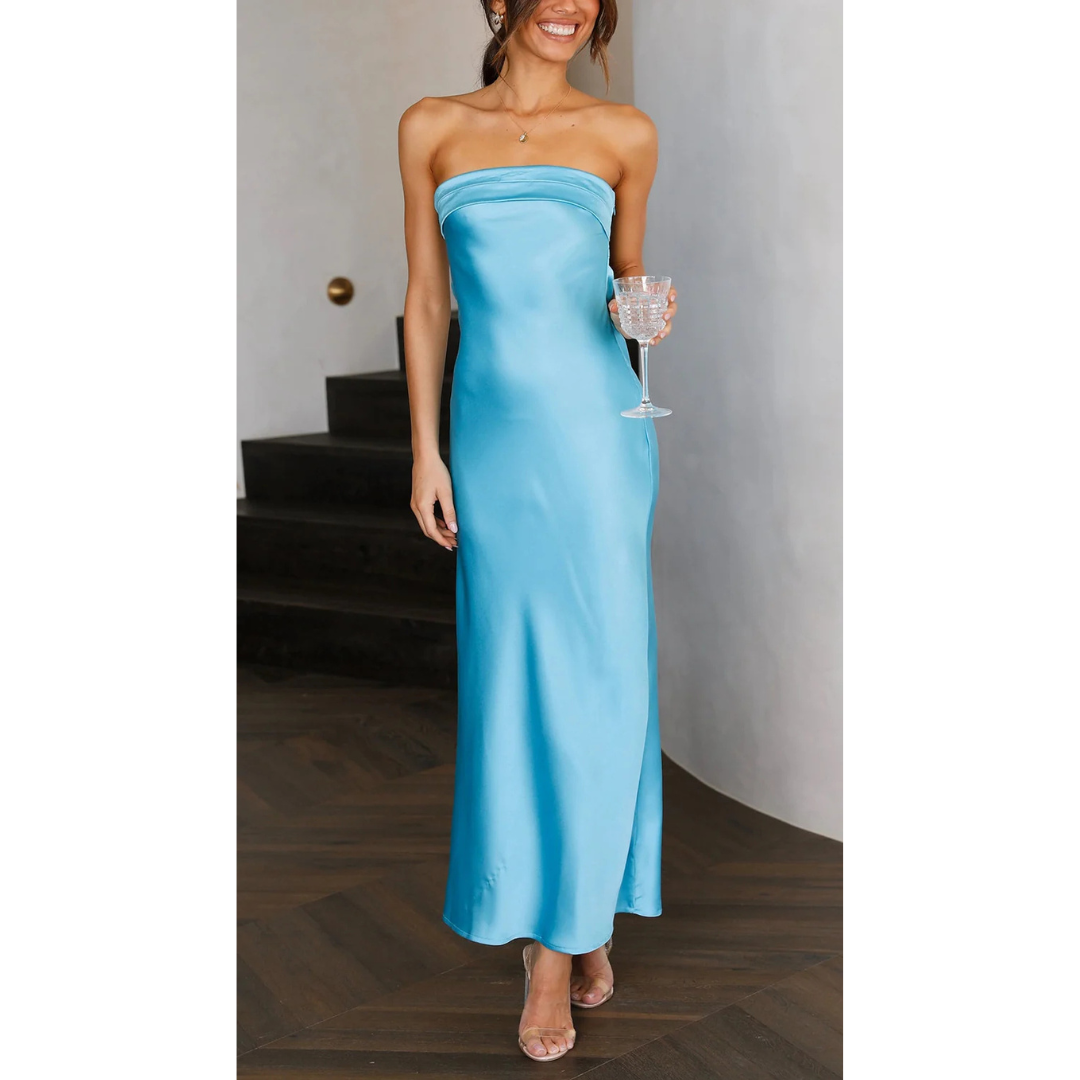Levoire | Robe De Mariage Sans Bretelles Pour - Femmes - Maxi Bleu