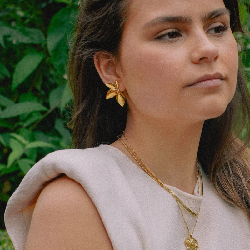 Levoire | Boucles D'Oreilles En Feuilles Dorées