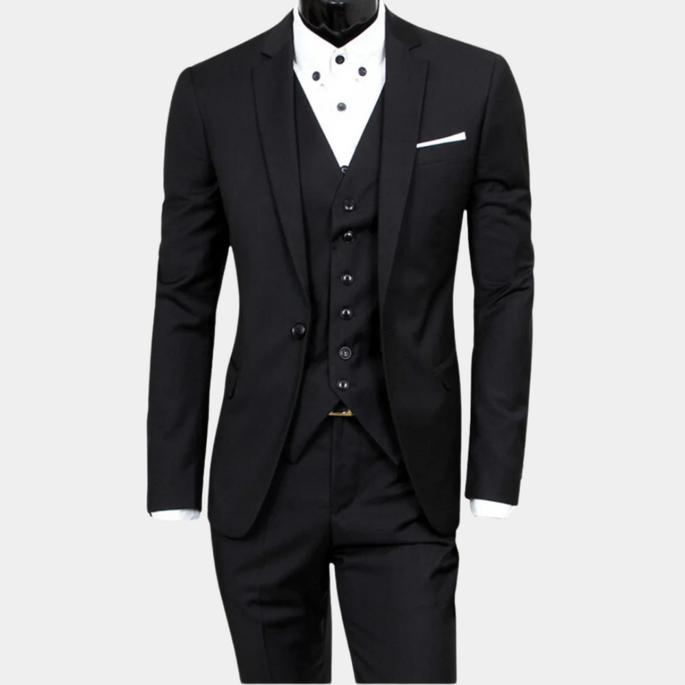 Levoire | Costume Trois Pièces Pour Hommes Noir