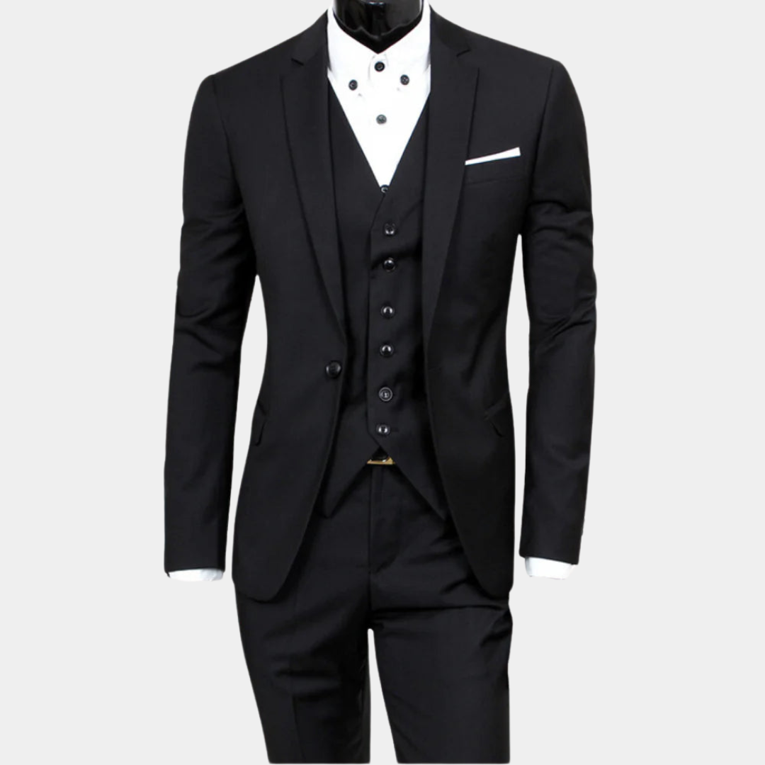 Levoire | Costume Trois Pièces Pour Hommes Noir