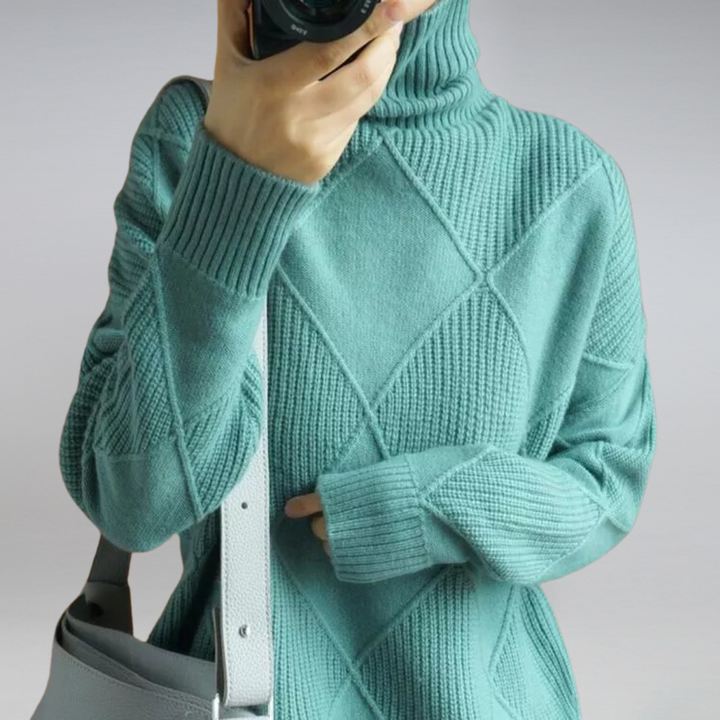 Levoire | Pull En Cachemire Doux À Col Roulé Bleu