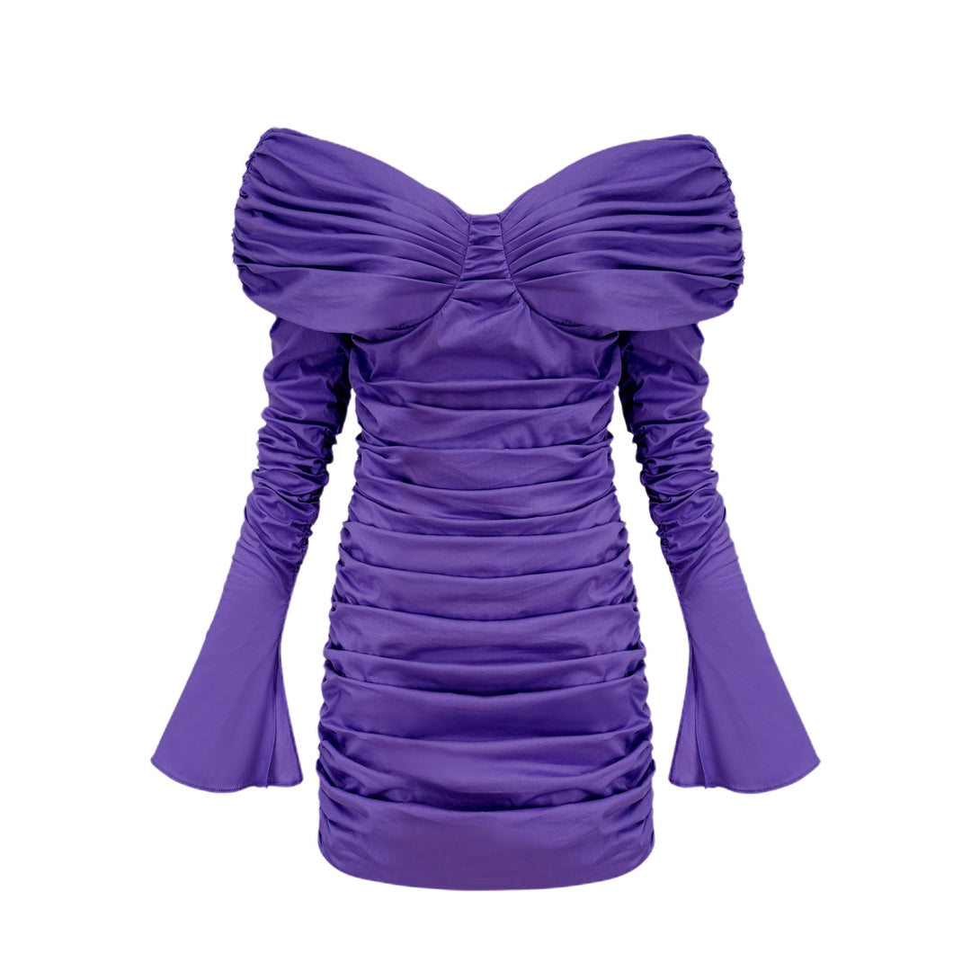 Levoire | Robe Mini À Épaules Dégagées Raffung Lilas