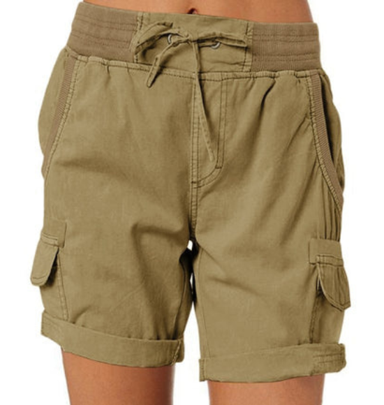 Levoire | Short Cargo Utility Femme Pantalon Court Kaki foncé