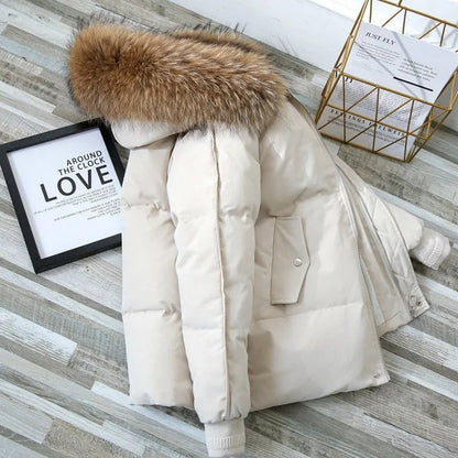 Levoire | Manteau d'hiver chaud avec fausse fourrure Blanc