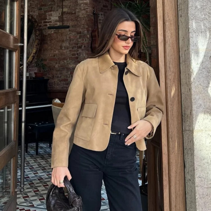Levoire | Beige Blouson En Cuir