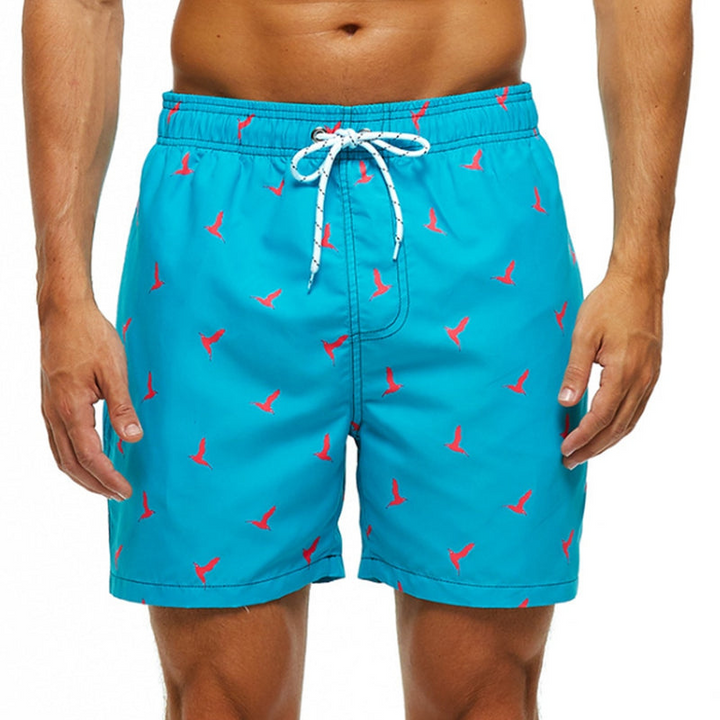 Levoire | Maillots de bain pour hommes Shorts de bain élégants pour hommes Bleu & Oiseau