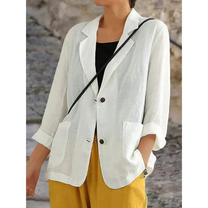 Levoire | Blazer En Lin Élégant Et Sophistiqué Blanc