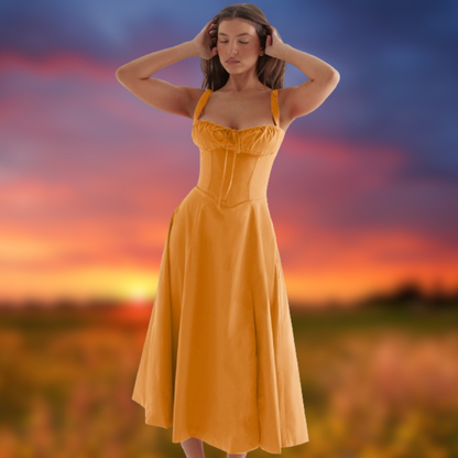 Levoire | Robe de soirée élégante à bretelles Orange