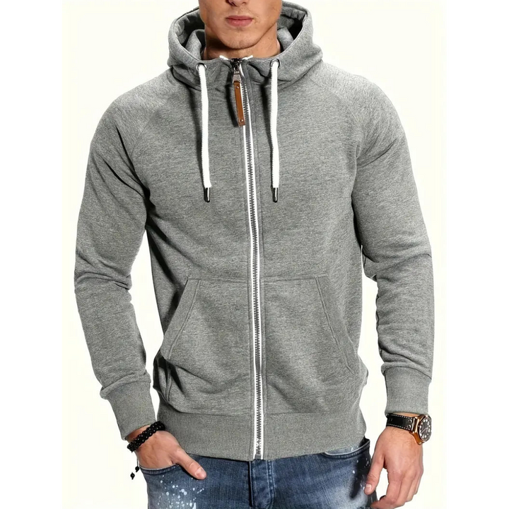 Levoire | Sweat à capuche avec fermeture éclair et poches pratiques Gris