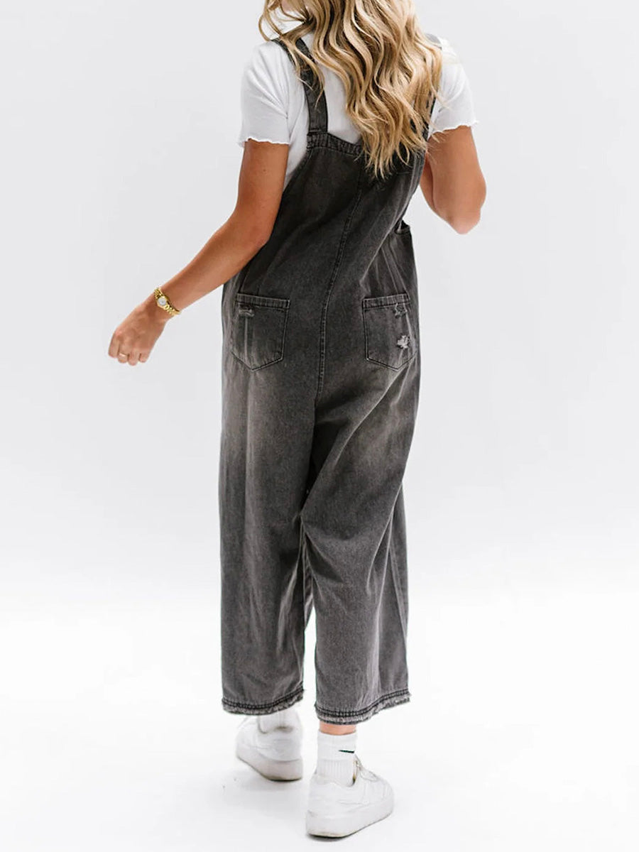 Levoire | Salopette En Jean Détachée En Look Usé