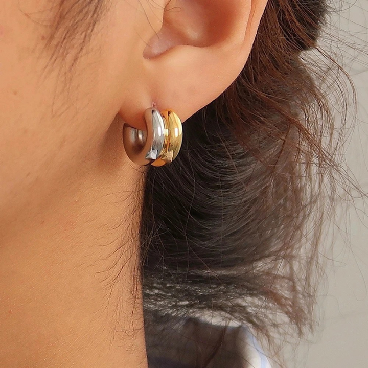 Levoire | Grandes Boucles D'Oreilles Cerceau Finition Dorée
