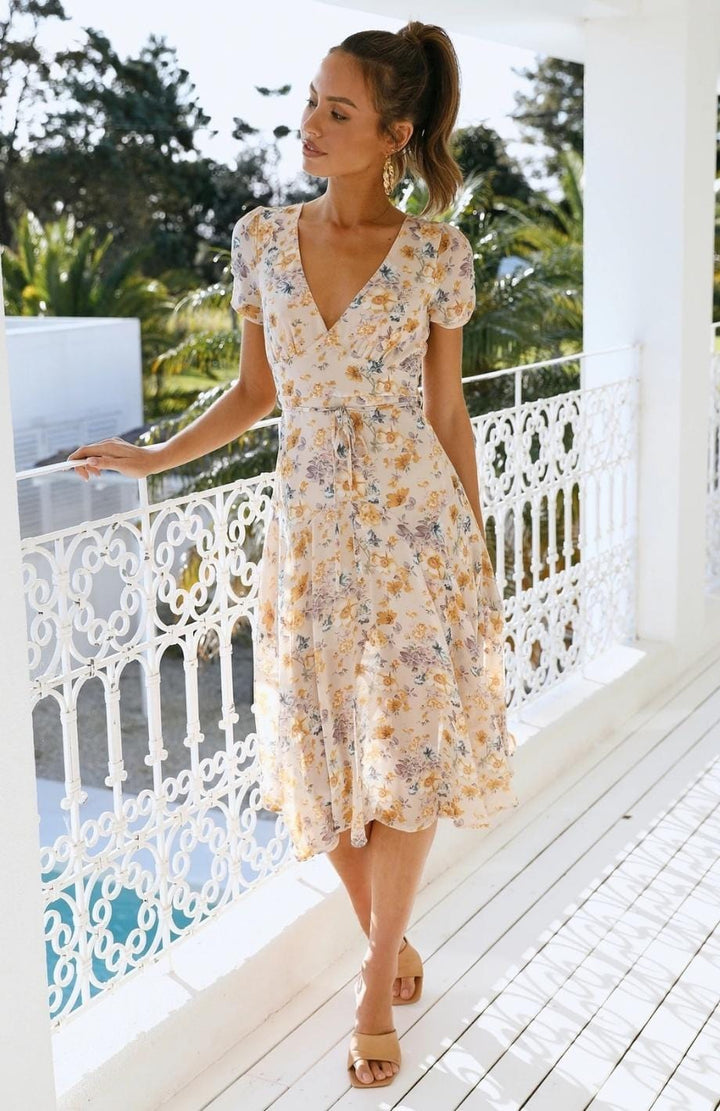 Levoire | Robe Midi, Idéale Pour Le Printemps Et Un Usage Quotidien Abricot
