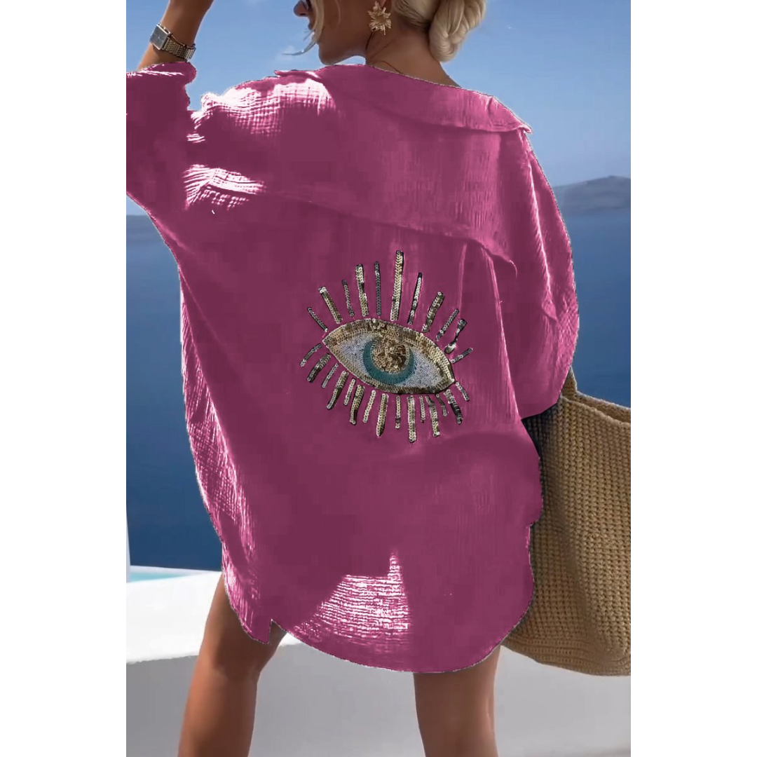 Levoire | Chemise Surdimensionnée Boutonnée Pour - Femmes - Coupe Ample Rose