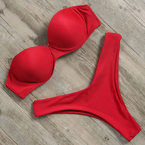 Levoire | Lara Bikini Reine De La Jungle - Sans Bretelles Et Sexy Rouge vif